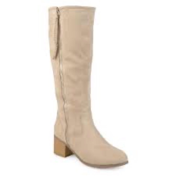 Journee Sanora Women’s Size 8.5 Mid-Calf Zipper Boots In Stone Color 8 1/2 - Picture 4 of 8